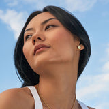 Foto von Stainless steel stud earrings with stone • Mother-of-pearl look • 8mm