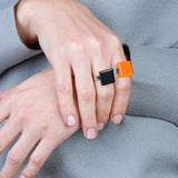 Foto von Square ring with 15mm stone • adjustable size