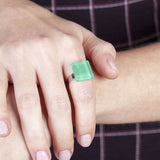 Foto von Quadratischer Ring mit Stein 15mm • größenverstellbar Foto von Quadratischer Ring mit Stein 15mm • größenverstellbar