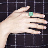 Foto von Quadratischer Ring mit Stein 15mm • größenverstellbar
