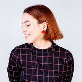 Foto von Statement Clip Ohrringe aus Glas • 20mm