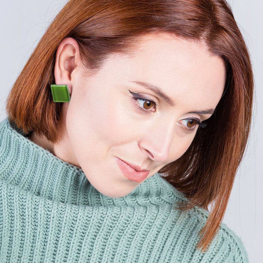 Foto von Statement Clip Ohrringe aus Glas • 20mm Foto von Statement Clip Ohrringe aus Glas • 20mm