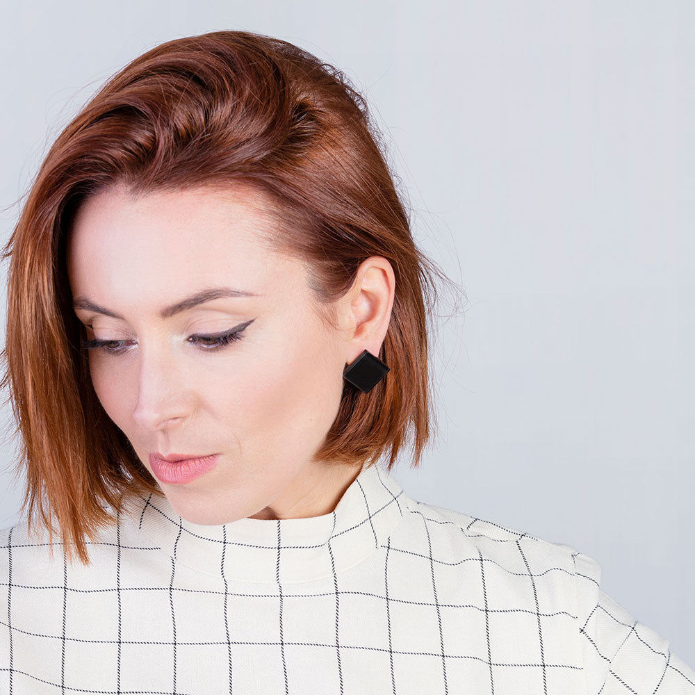 Foto von Statement Clip Ohrringe aus Glas • 20mm