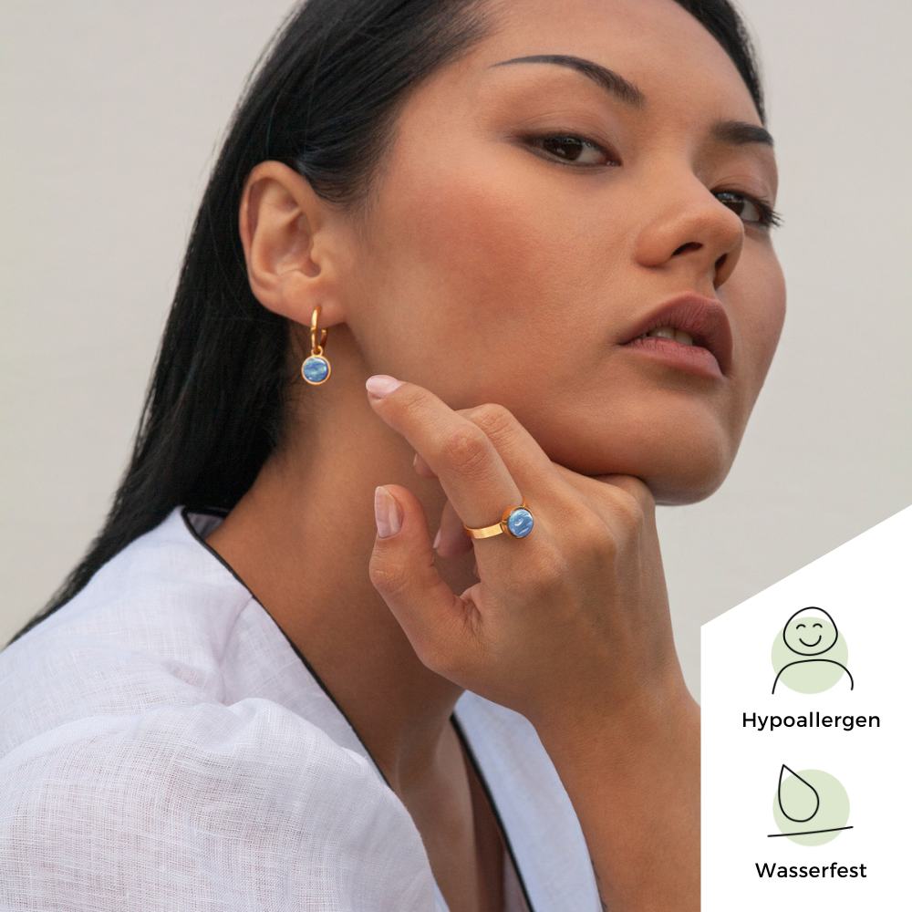 Foto von Hoop clip earrings with pendants • Mix & Match ear clips • 18mm