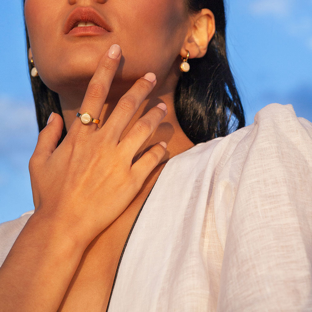 Foto von Hoop clip earrings with pendants • Mix & Match ear clips • 14mm