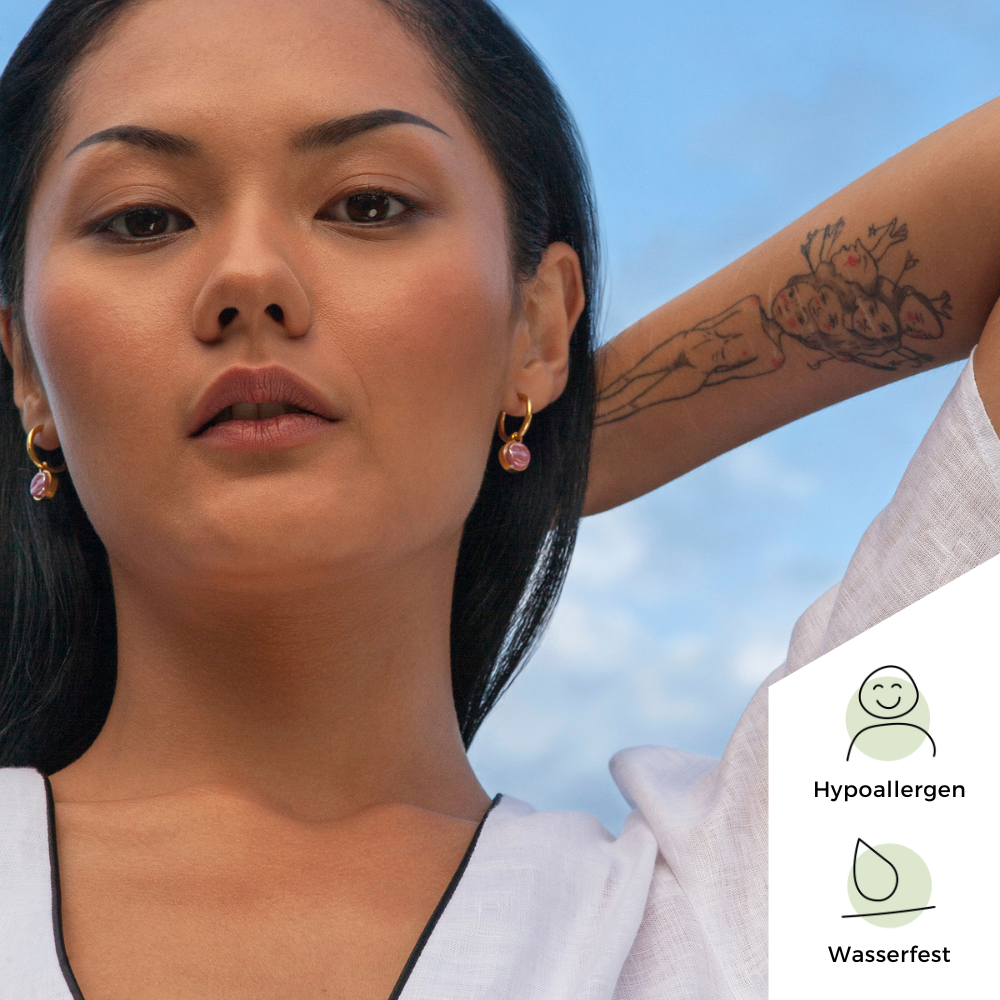 Foto von Hoop clip earrings with pendants • Mix & Match ear clips • 18mm