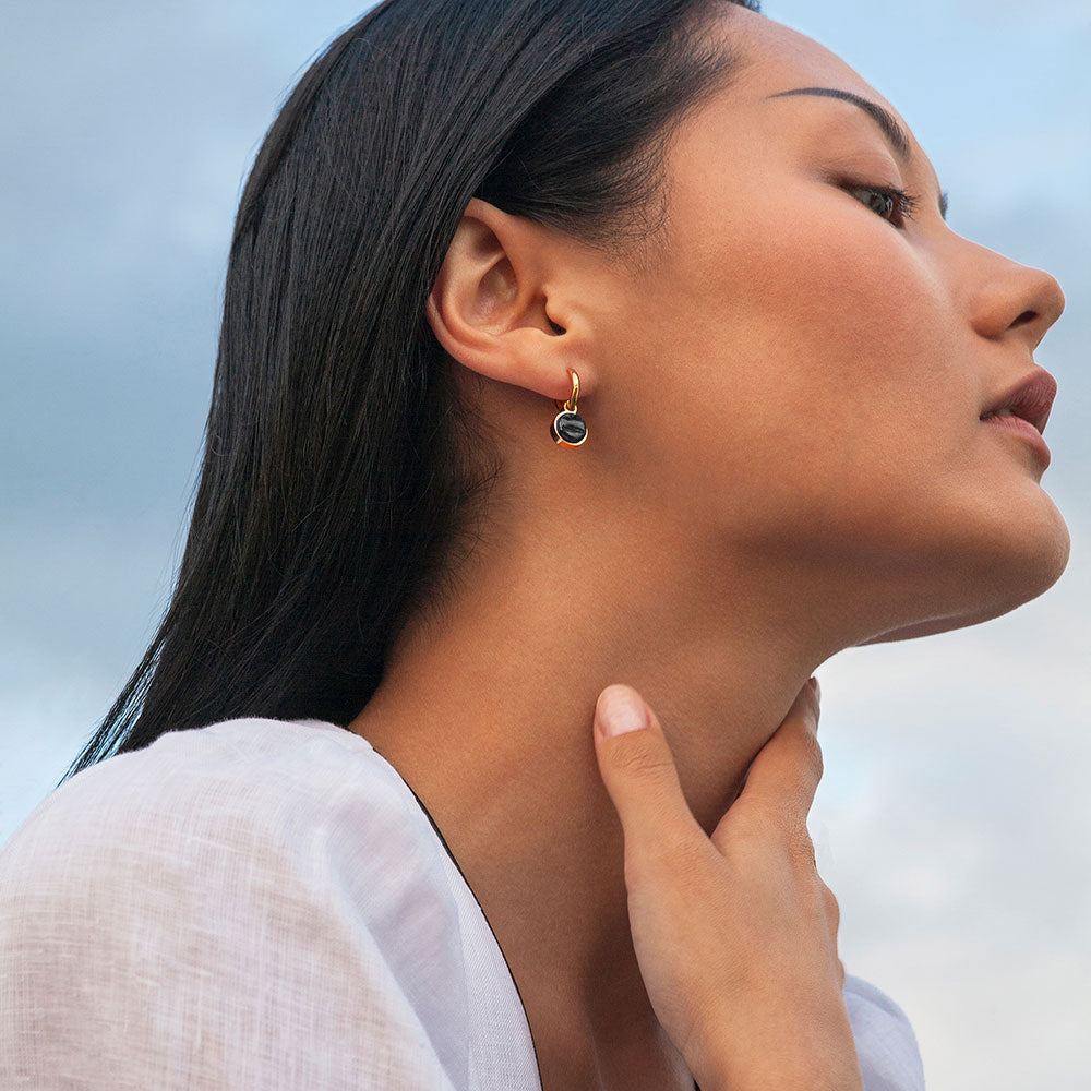 Foto von Hoop clip earrings with pendants • Mix & Match ear clips • 14mm