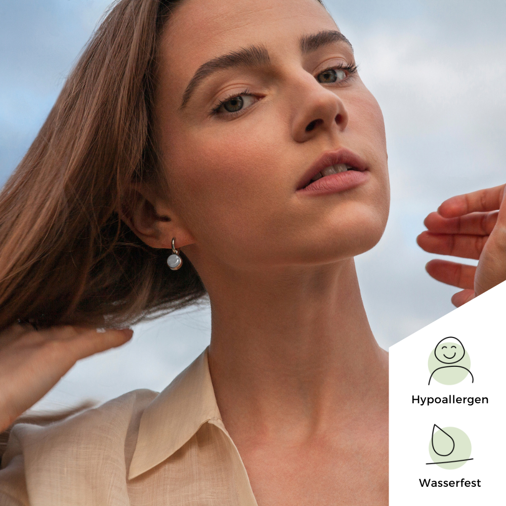 Foto von Hoop clip earrings with pendants • Mix & Match ear clips • 14mm