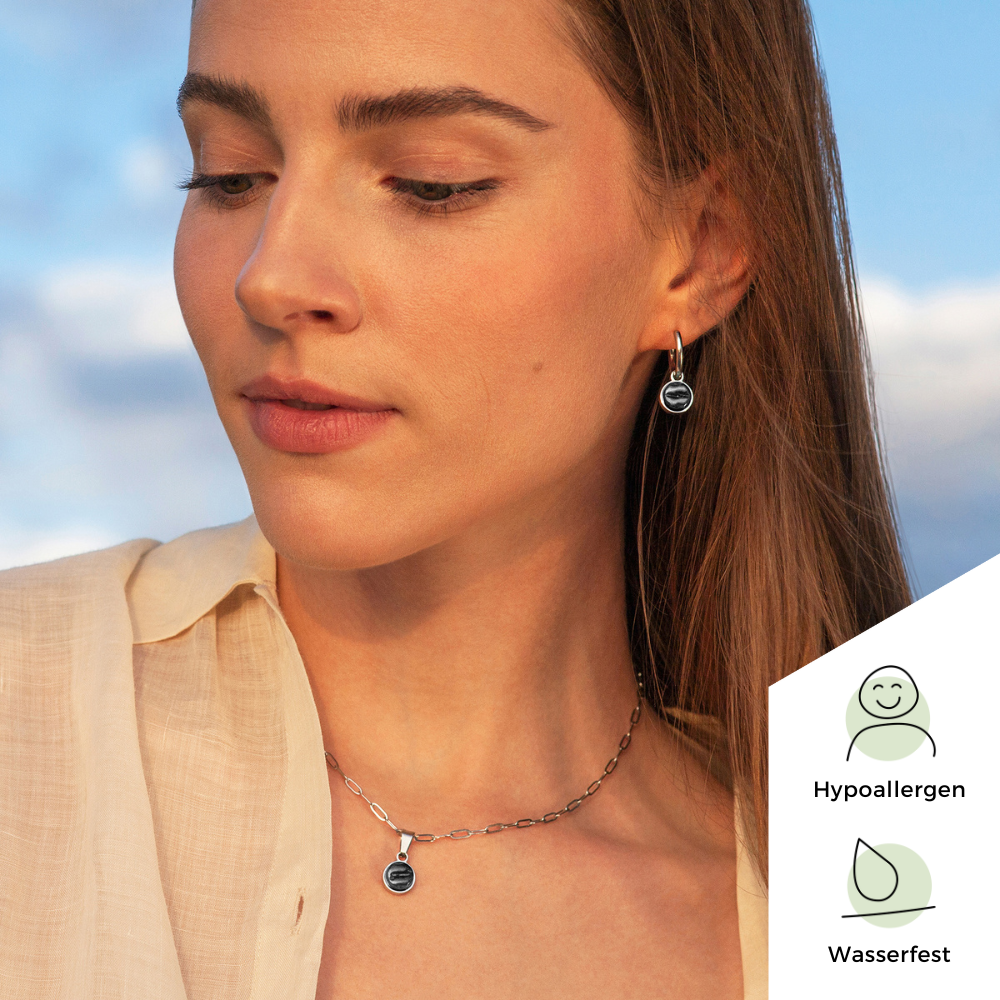 Foto von Hoop clip earrings with pendants • Mix & Match ear clips • 14mm