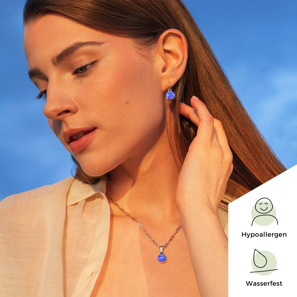 Foto von Hoop clip earrings with pendants • Mix & Match ear clips • 14mm