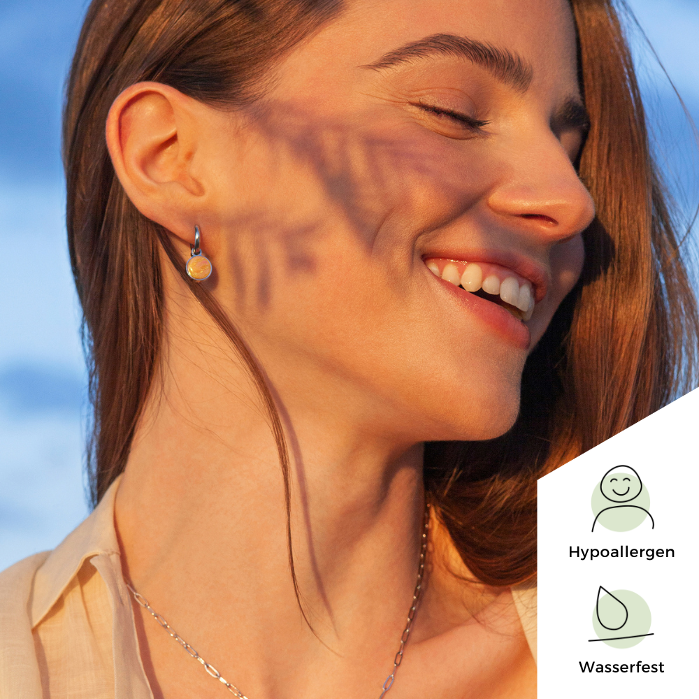 Foto von Hoop clip earrings with pendants • Mix & Match ear clips • 14mm