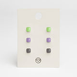 Geometrische Ohrringe 3er Set • 4mm Geometrische Ohrringe 3er Set • 4mm