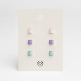 Geometrische Ohrringe 3er Set • 4mm Geometrische Ohrringe 3er Set • 4mm