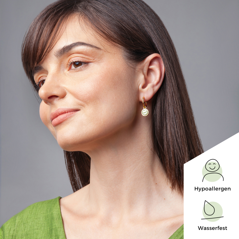 Foto von Hoop clip earrings with pendants • Mix & Match ear clips • 18mm