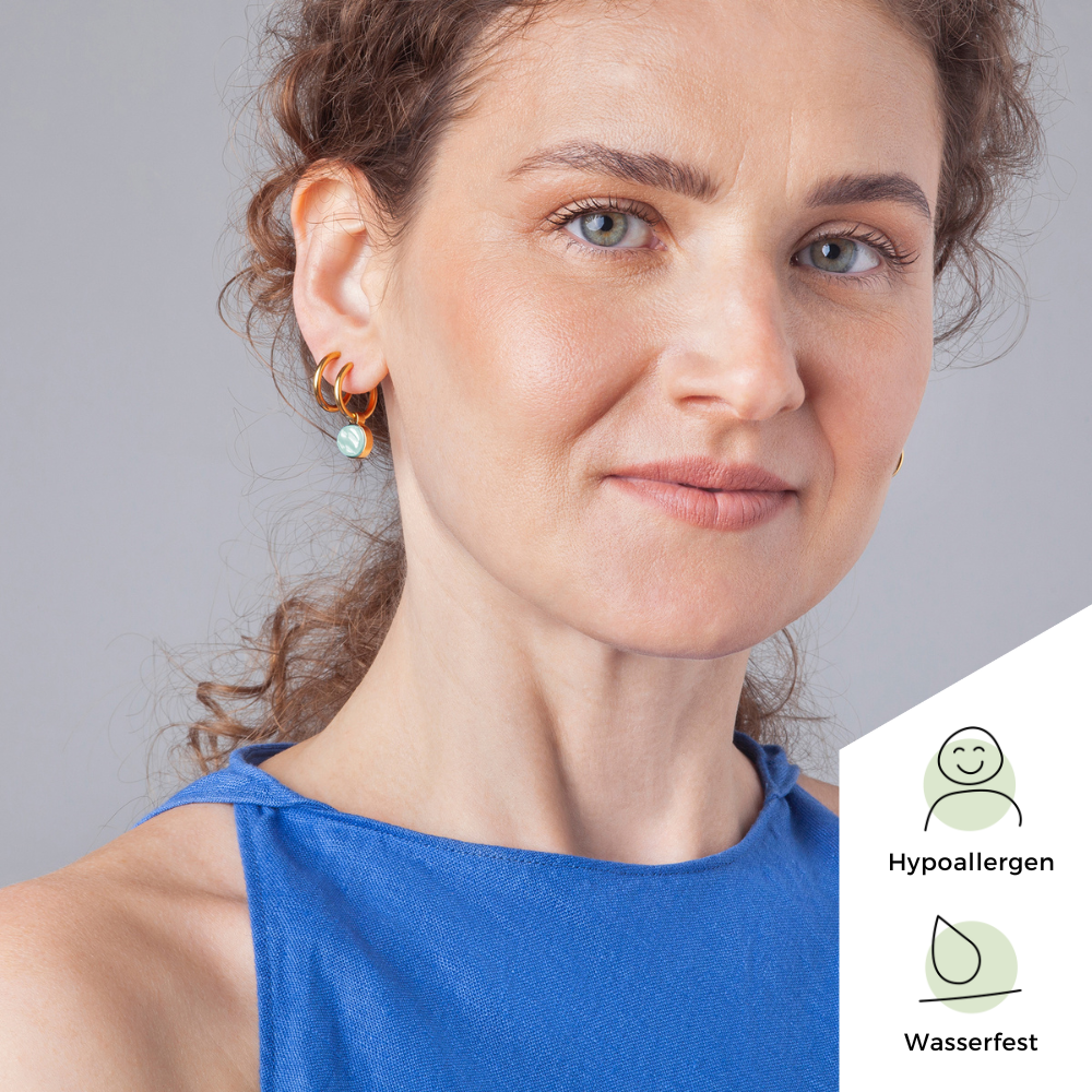 Foto von Hoop clip earrings with pendants • Mix & Match ear clips • 18mm