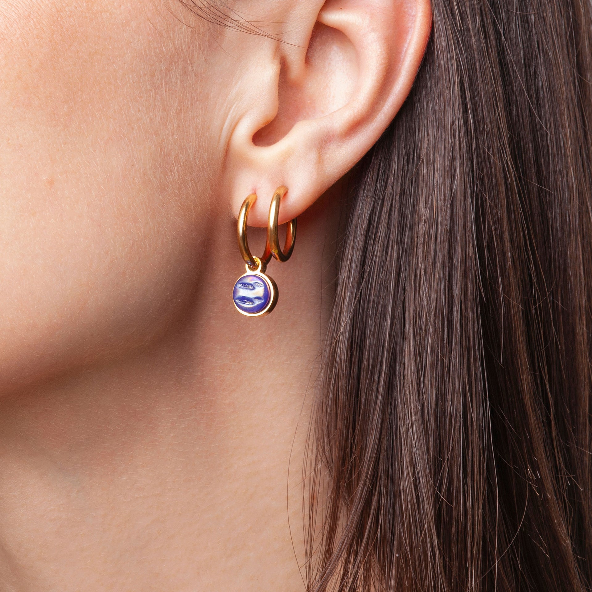 Foto von Hoop earrings with charms • Mix & Match earrings • 16mm