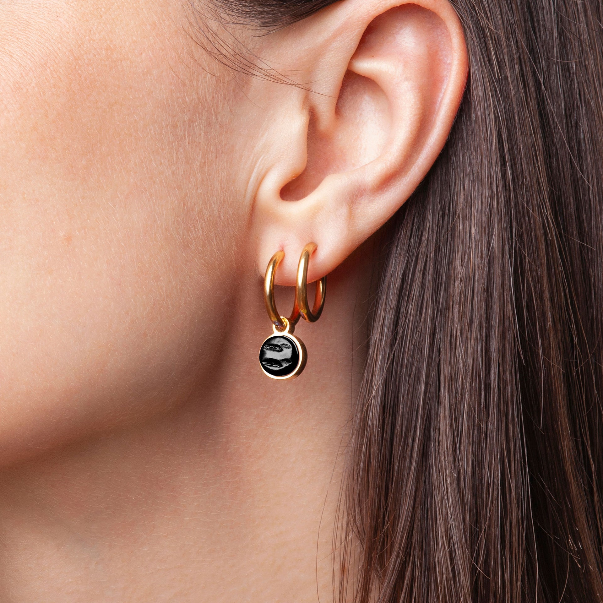 Foto von Hoop earrings with charms • Mix & Match earrings • 16mm