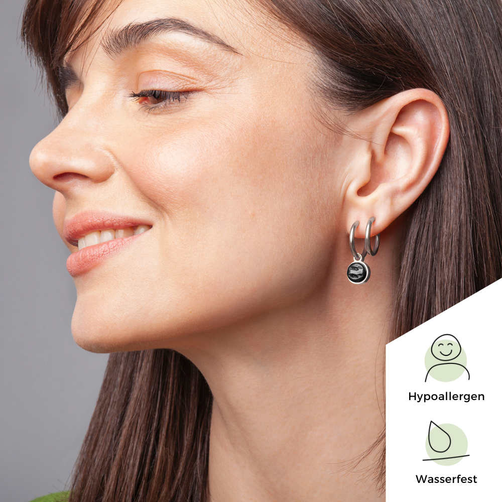 Foto von Hoop clip earrings with pendants • Mix & Match ear clips • 18mm