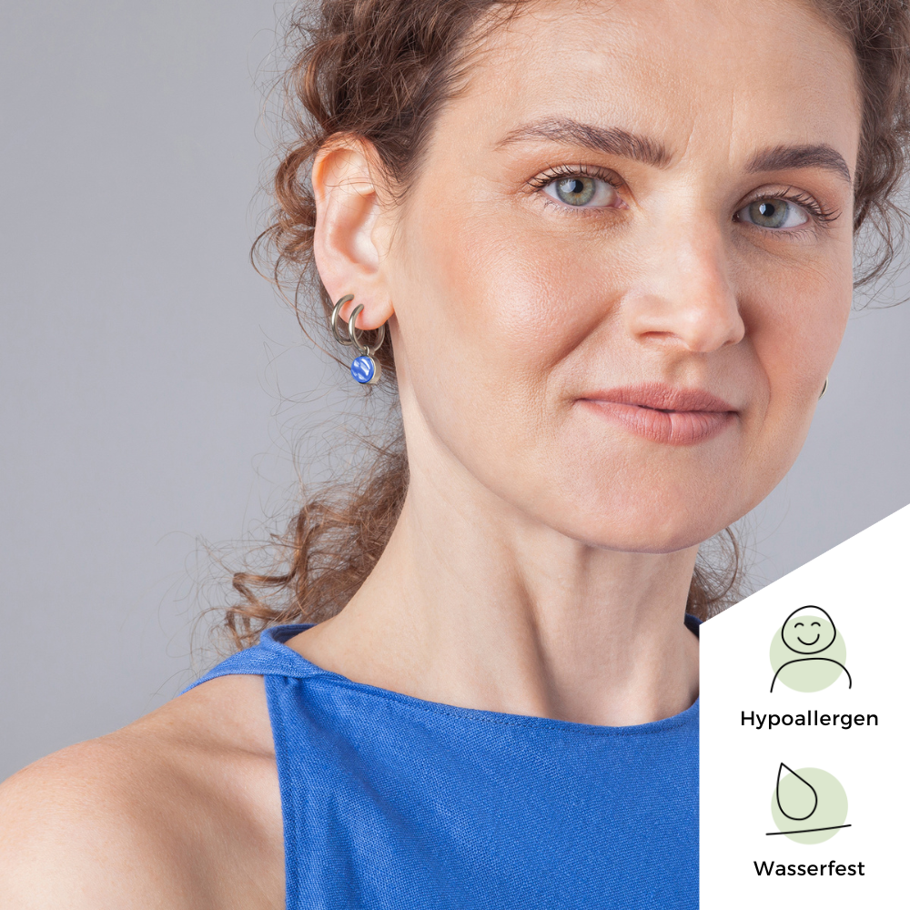 Foto von Hoop clip earrings with pendants • Mix & Match ear clips • 18mm