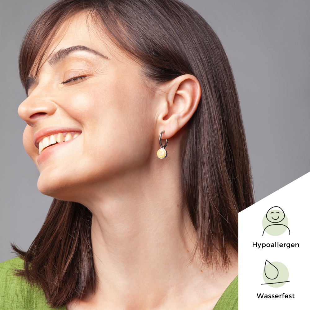 Foto von Hoop clip earrings with pendants • Mix & Match ear clips • 18mm