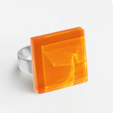 Statement ring with 20mm stone • adjustable size