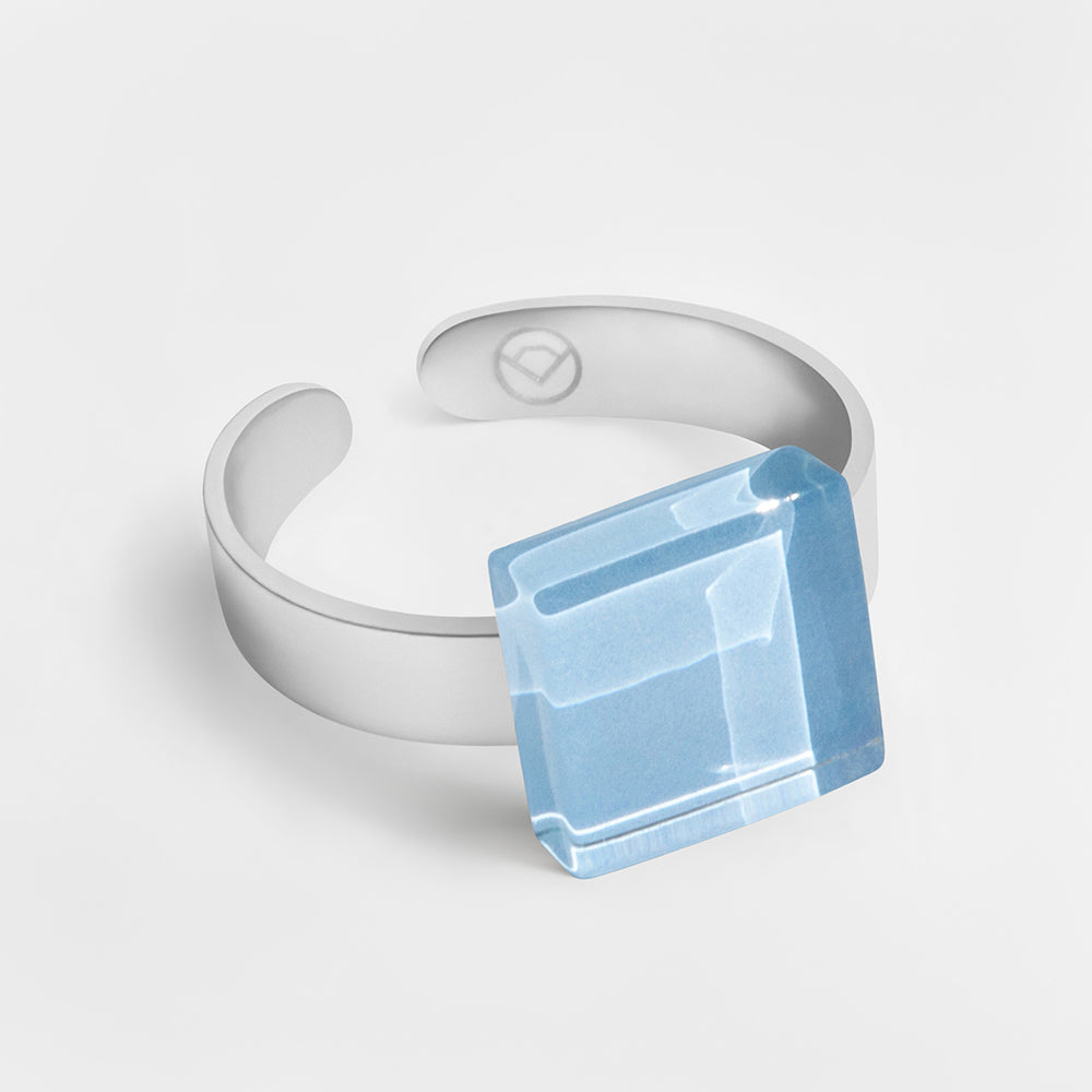 Foto von Small ring with 10mm stone • adjustable size