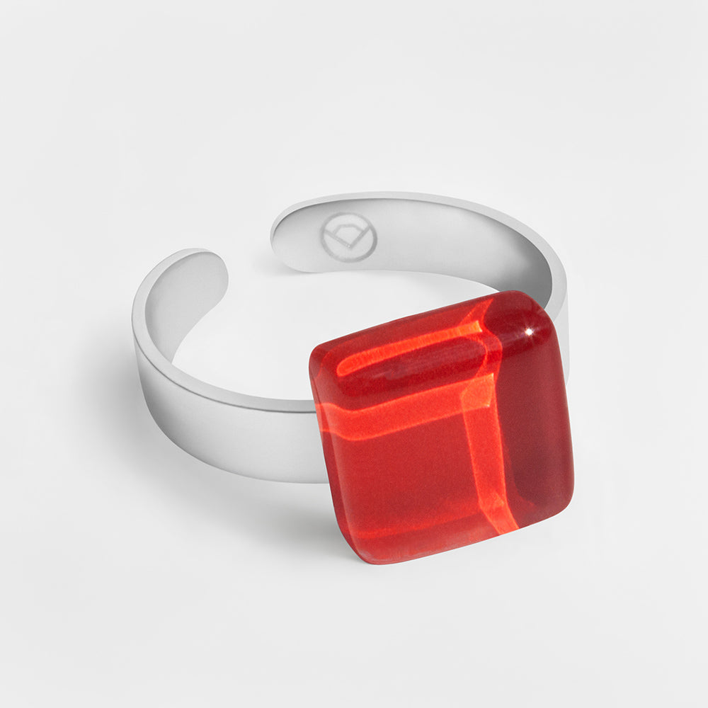 Foto von Small ring with 10mm stone • adjustable size