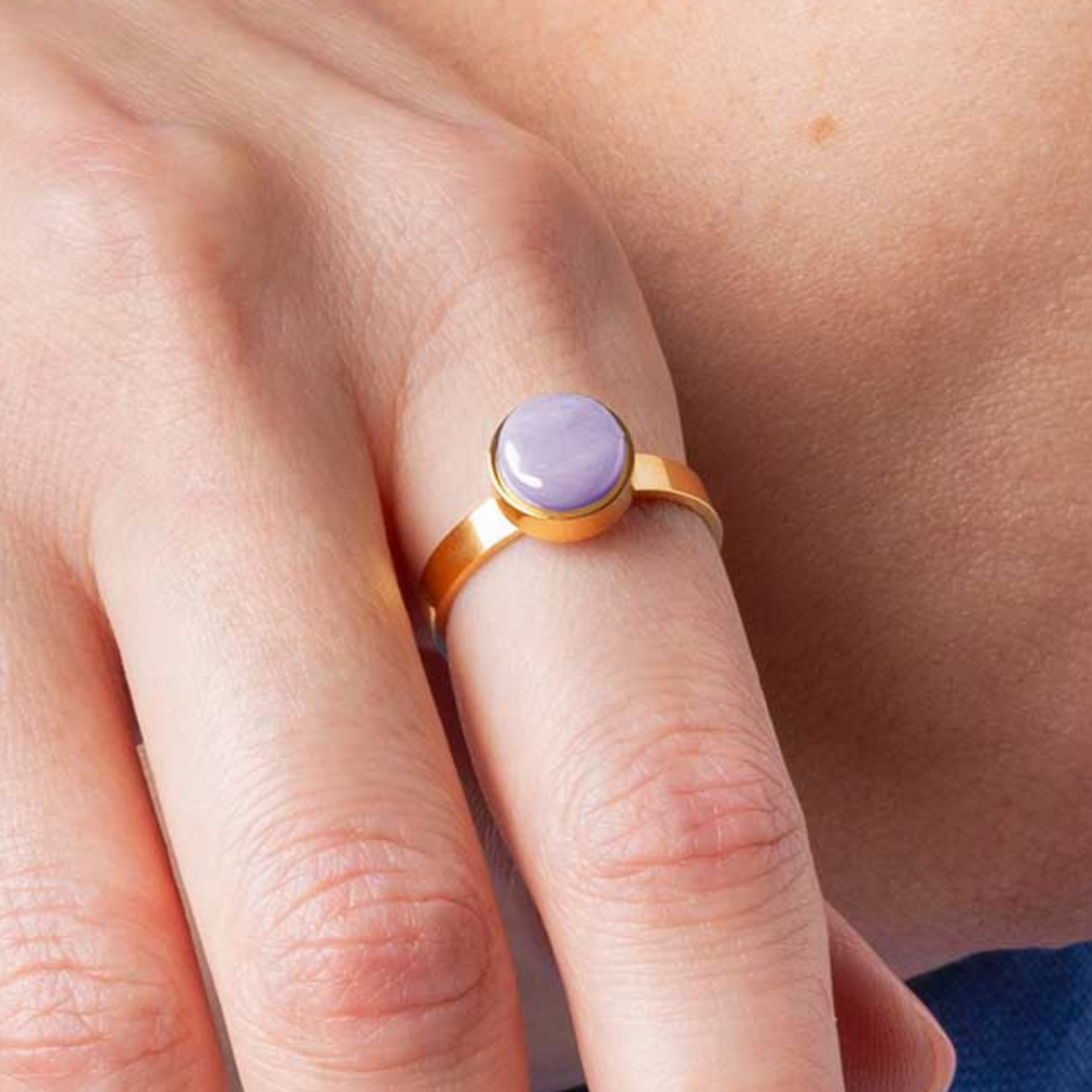 Foto von Adjustable ring with stone • 8mm