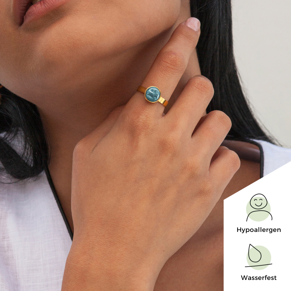 Foto von Adjustable ring with stone • 8mm