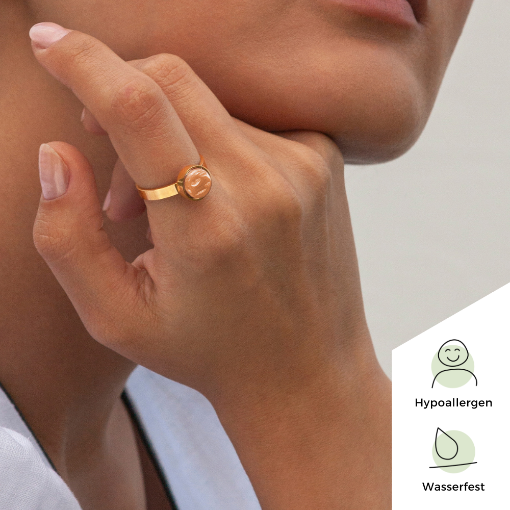 Foto von Adjustable ring with stone • 8mm