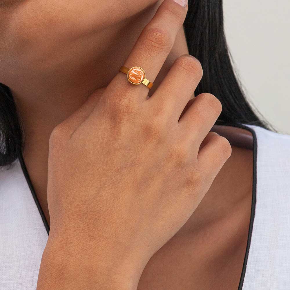 Foto von Adjustable ring with stone • 8mm