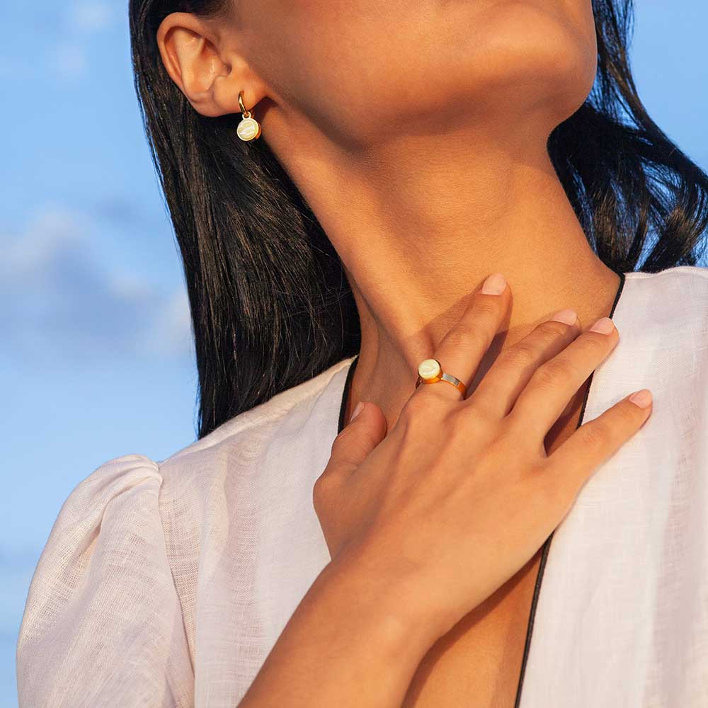 Foto von Adjustable ring with stone • 8mm