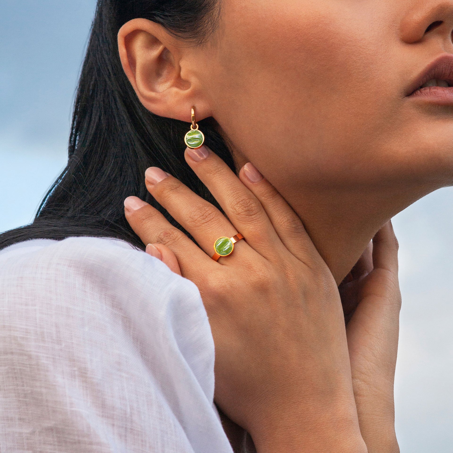 Foto von Adjustable ring with stone • 8mm