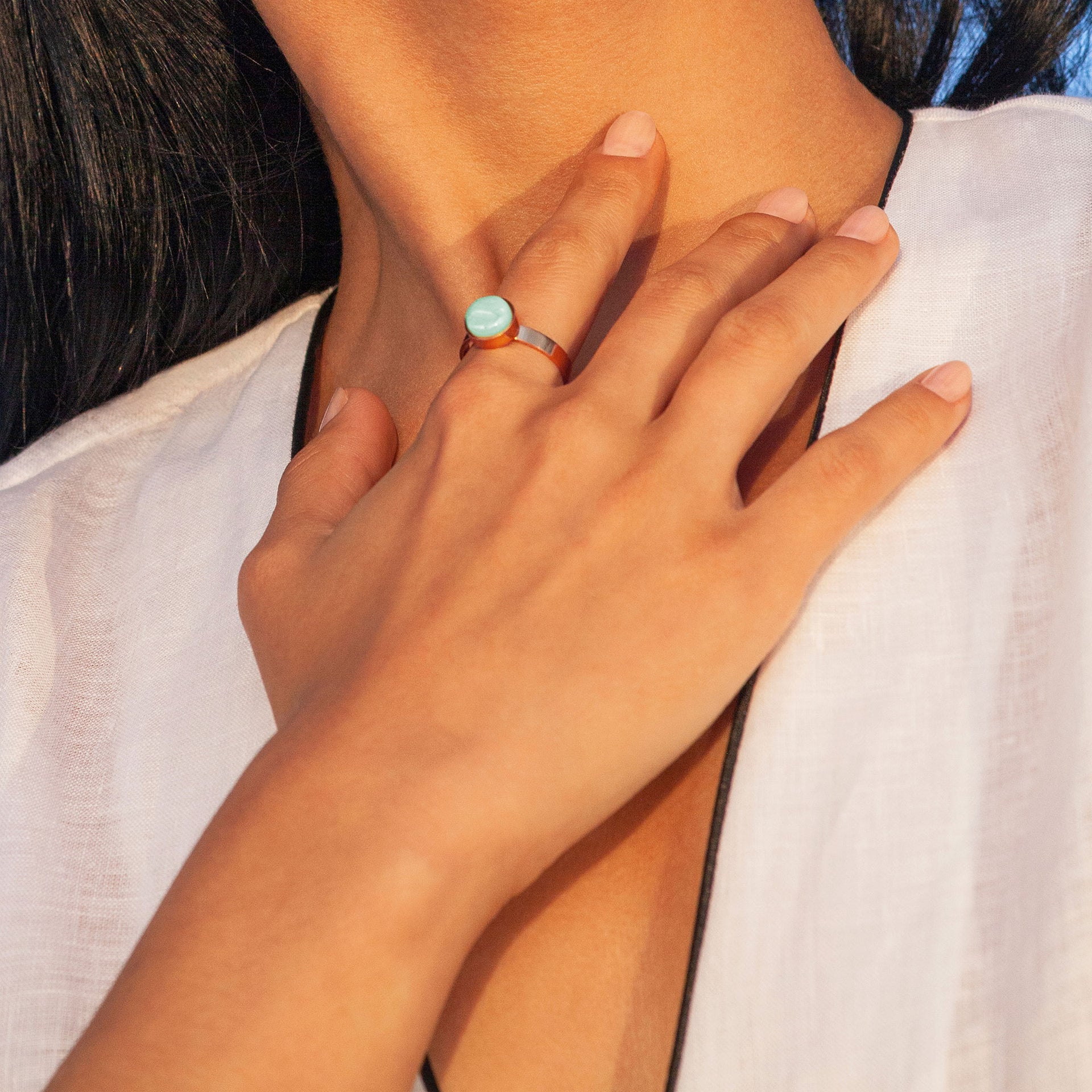 Foto von Adjustable ring with stone • 8mm