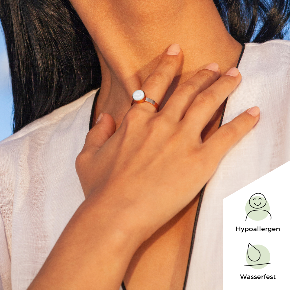 Foto von Adjustable ring with stone • 8mm