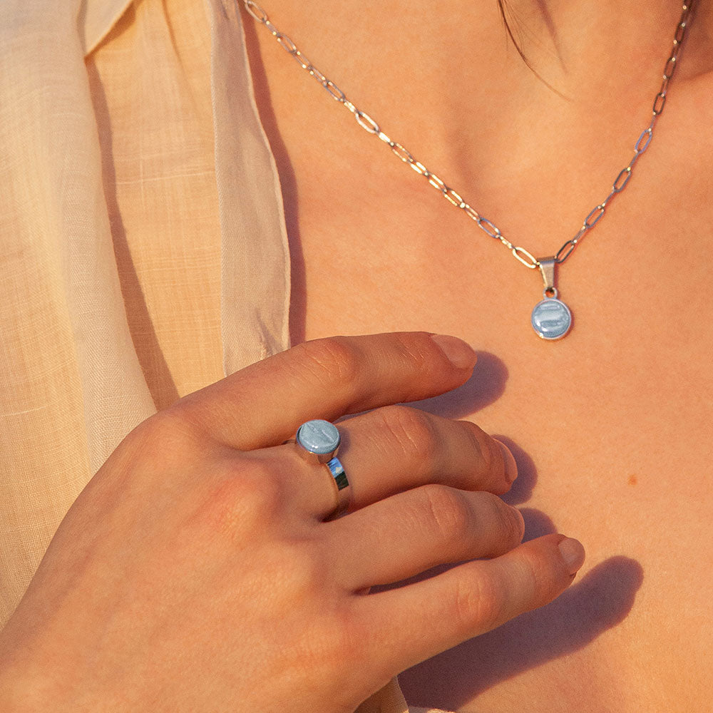 Foto von Adjustable ring with stone • 8mm