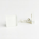 Quadratische Ohrclips aus Glas • 15mm Quadratische Ohrclips aus Glas • 15mm