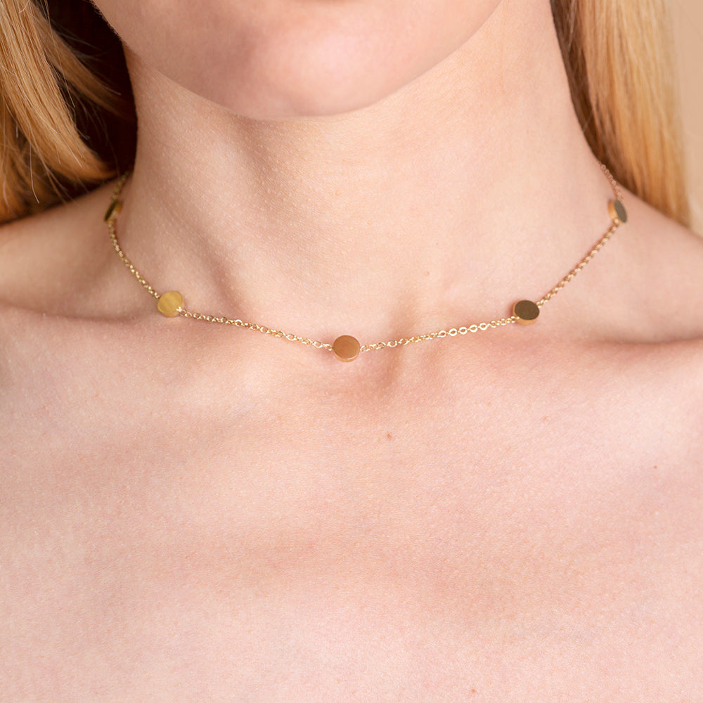 Foto von Kurze Kette mit Plättchen • verstellbar