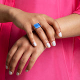 Foto von Square ring with 15mm stone • adjustable size