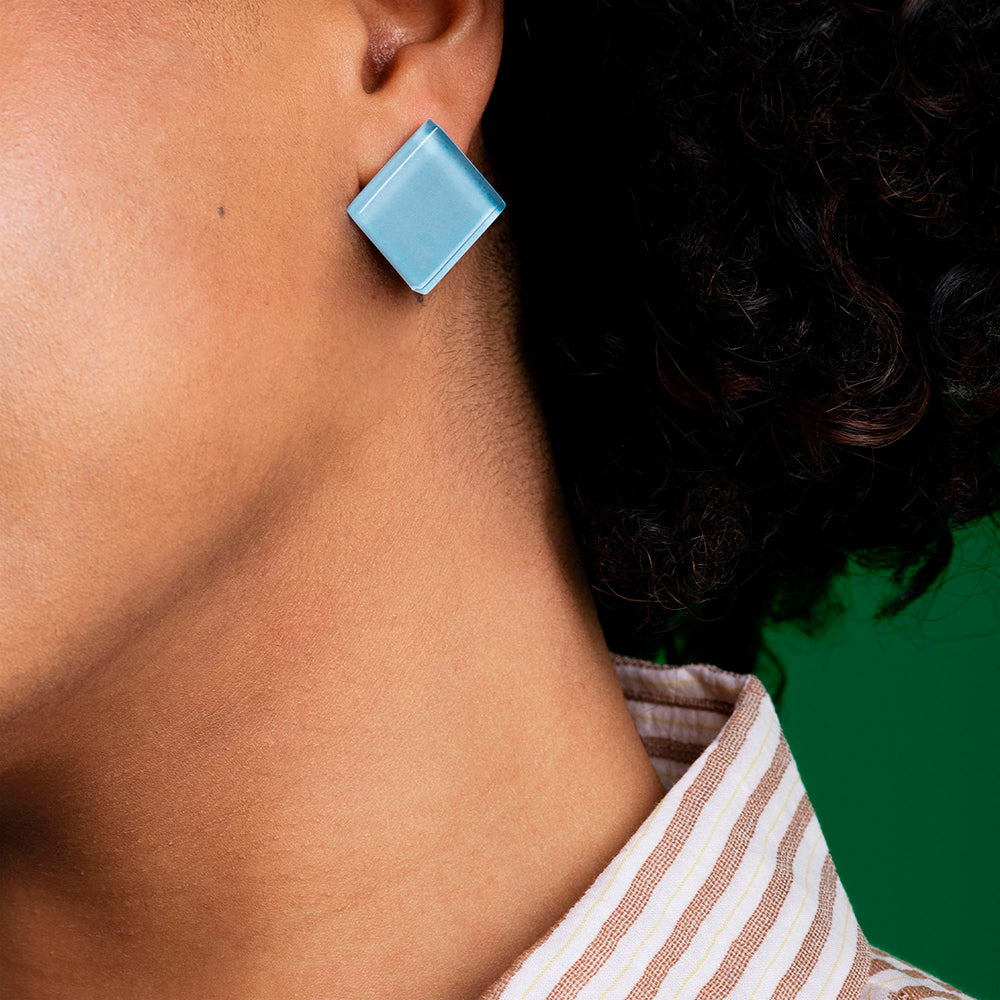 Foto von Statement Clip Ohrringe aus Glas • 20mm Foto von Statement Clip Ohrringe aus Glas • 20mm