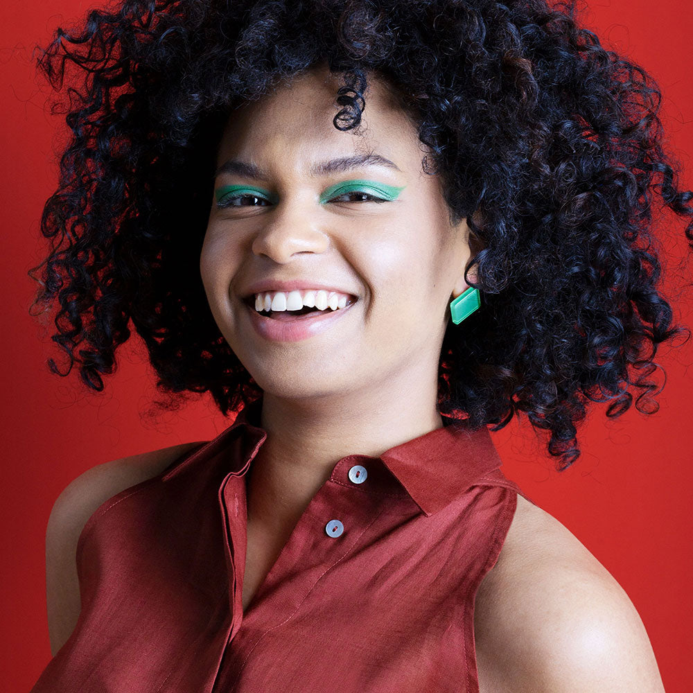 Foto von Statement glass earrings • 20mm