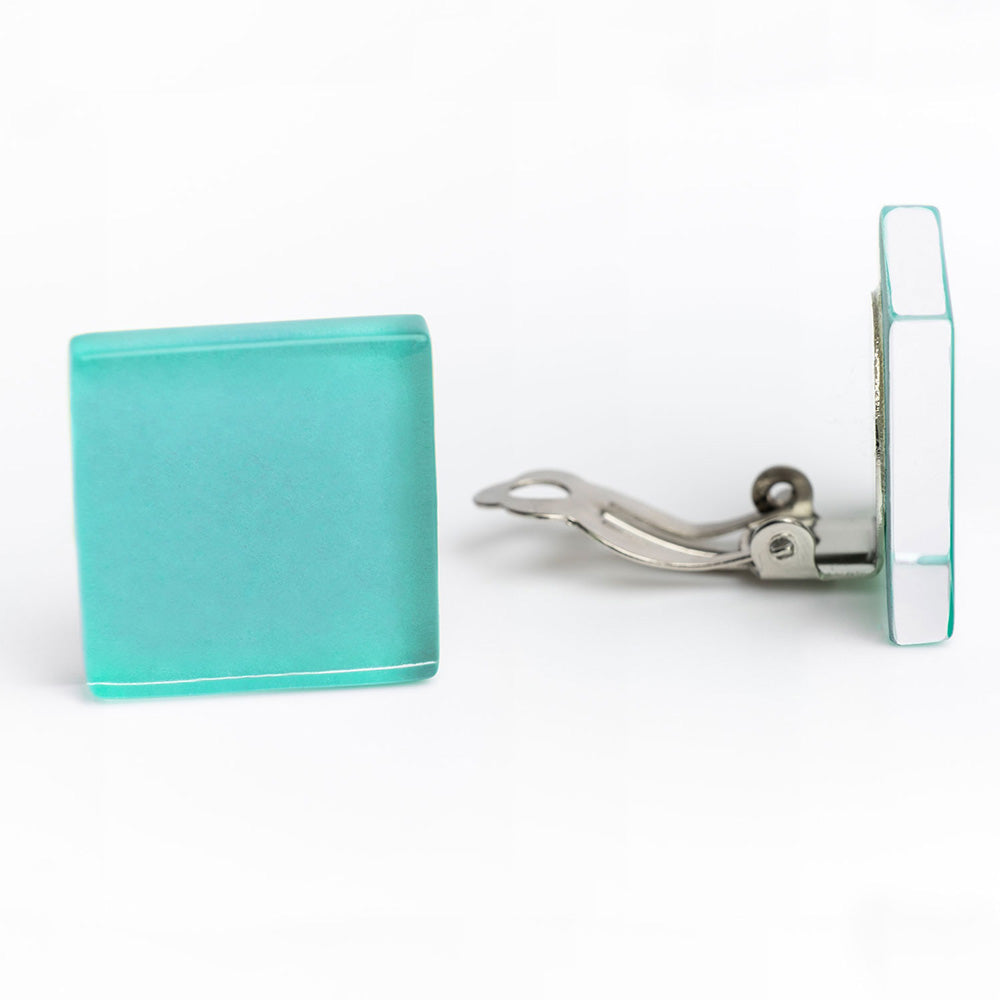 Foto von Statement Clip Ohrringe aus Glas • 20mm Foto von Statement Clip Ohrringe aus Glas • 20mm