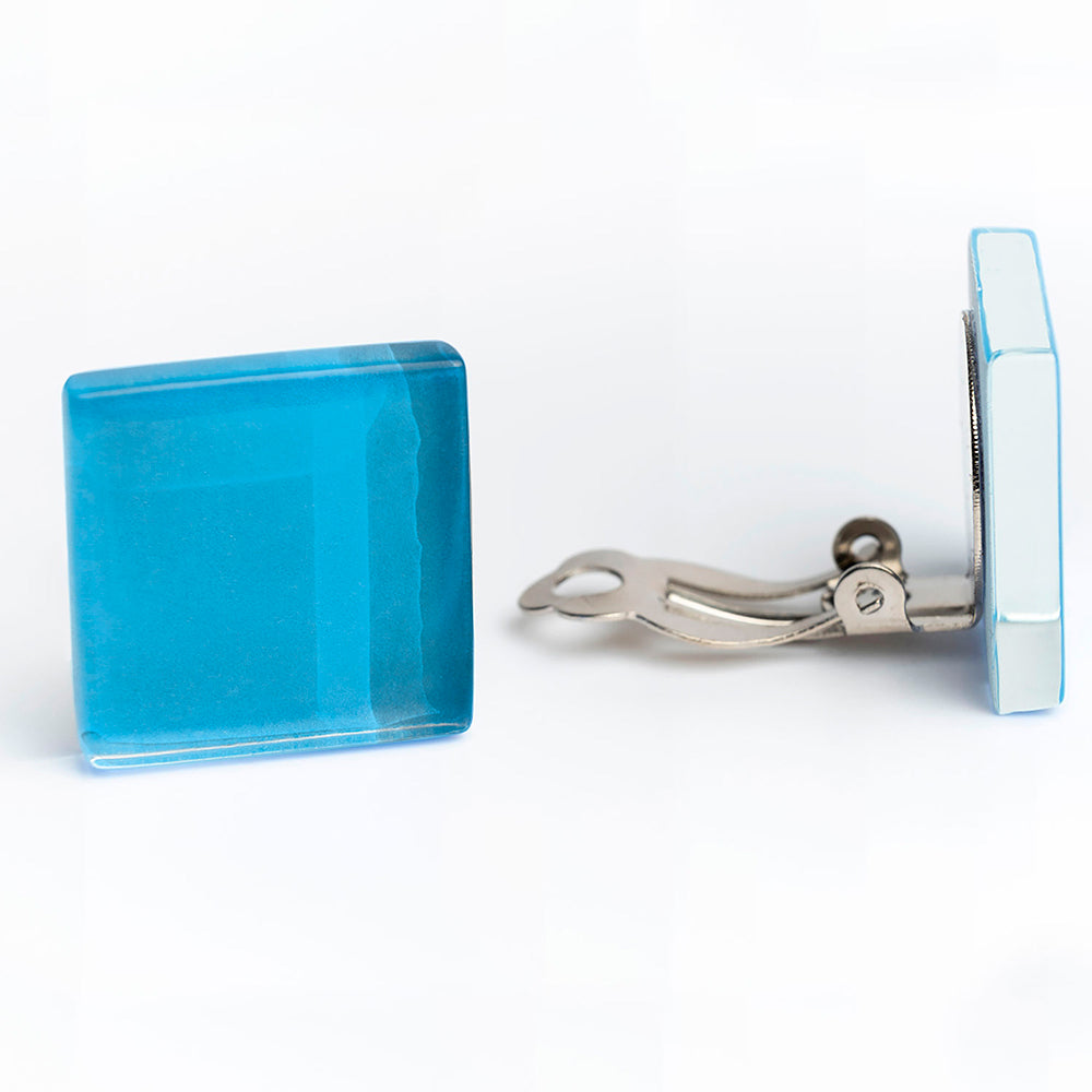 Foto von Statement Clip Ohrringe aus Glas • 20mm Foto von Statement Clip Ohrringe aus Glas • 20mm