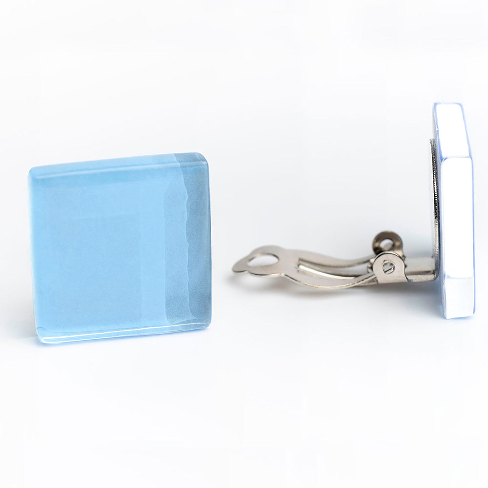 Statement Clip Ohrringe aus Glas • 20mm