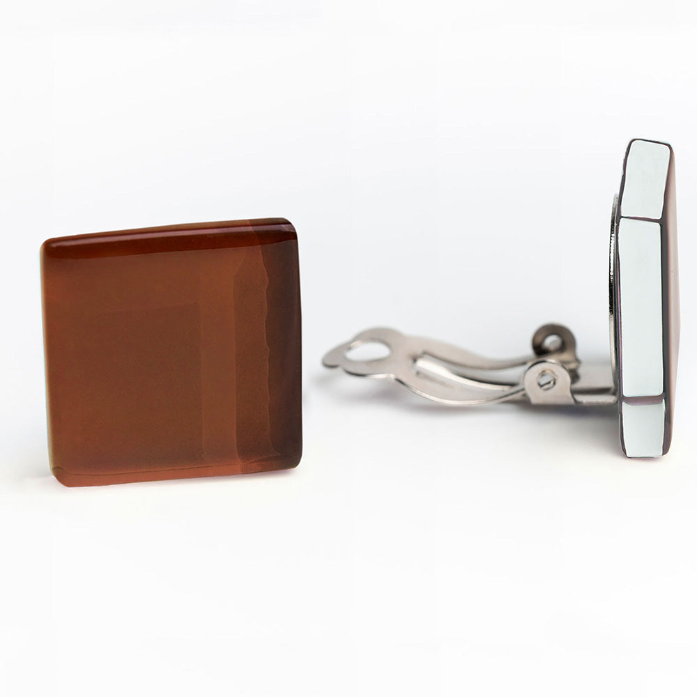 Foto von Statement Clip Ohrringe aus Glas • 20mm Foto von Statement Clip Ohrringe aus Glas • 20mm