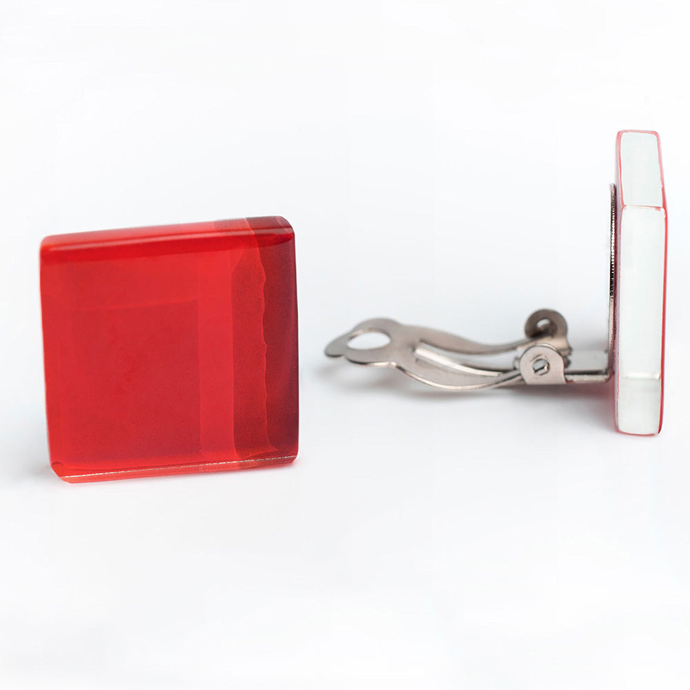 Statement Clip Ohrringe aus Glas • 20mm