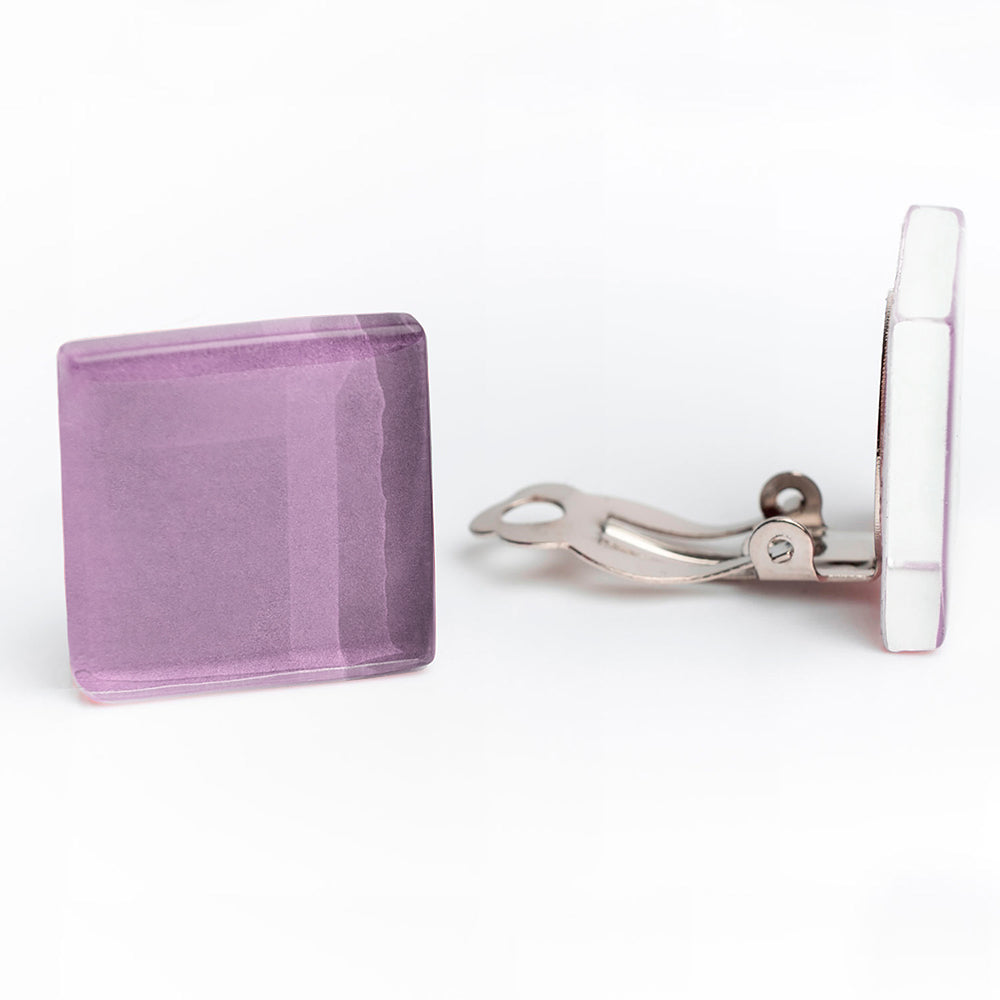 Foto von Statement Clip Ohrringe aus Glas • 20mm Foto von Statement Clip Ohrringe aus Glas • 20mm