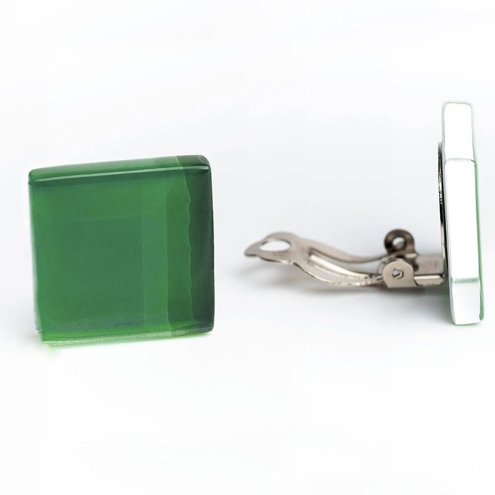 Foto von Statement Clip Ohrringe aus Glas • 20mm Foto von Statement Clip Ohrringe aus Glas • 20mm