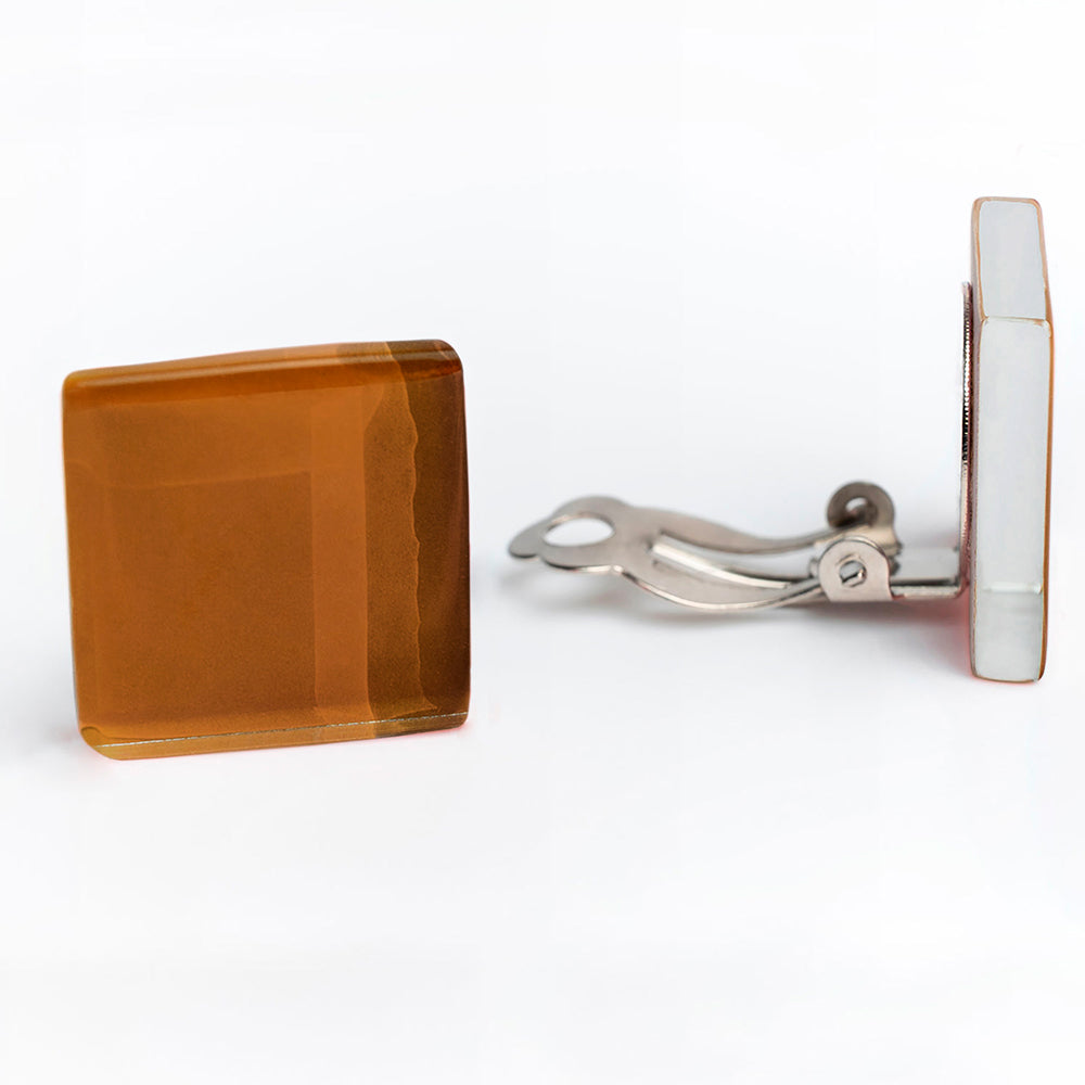 Foto von Statement Clip Ohrringe aus Glas • 20mm Foto von Statement Clip Ohrringe aus Glas • 20mm