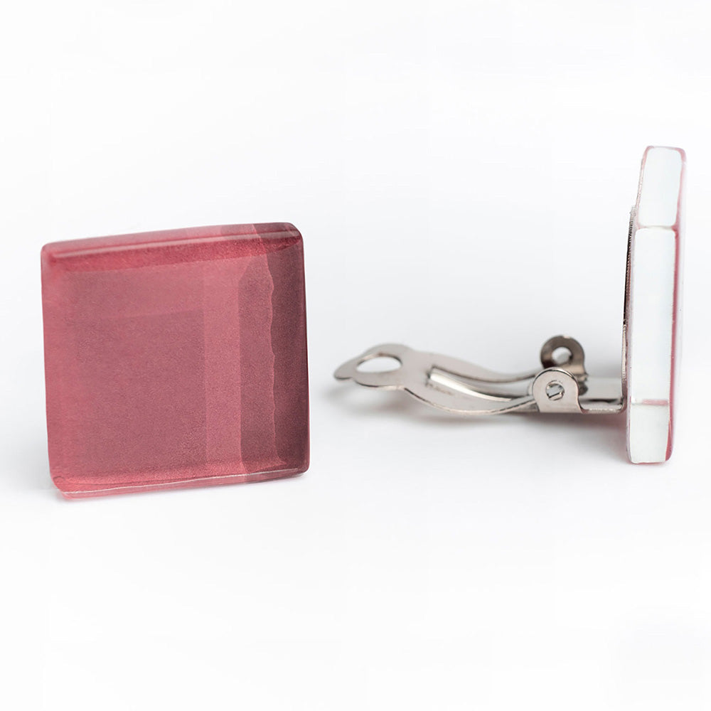 Foto von Statement Clip Ohrringe aus Glas • 20mm Foto von Statement Clip Ohrringe aus Glas • 20mm